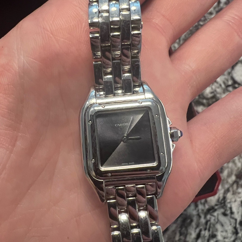 CARTIER black face watch